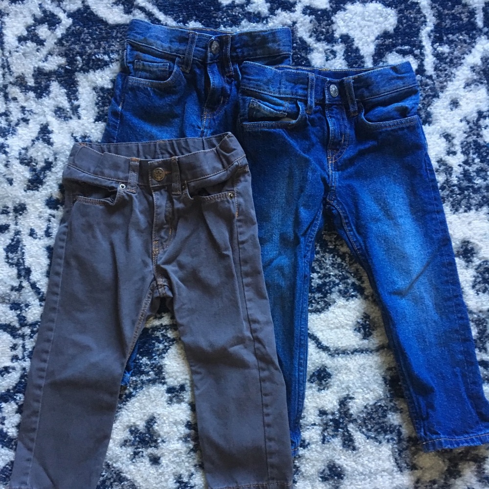 3 pairs slim cut pants H&M sz 1 1/2-2 boys